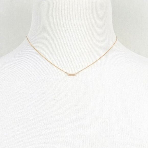 Mini Bar Delicate Charm Necklace in Gold Tone - Picture 3 of 3